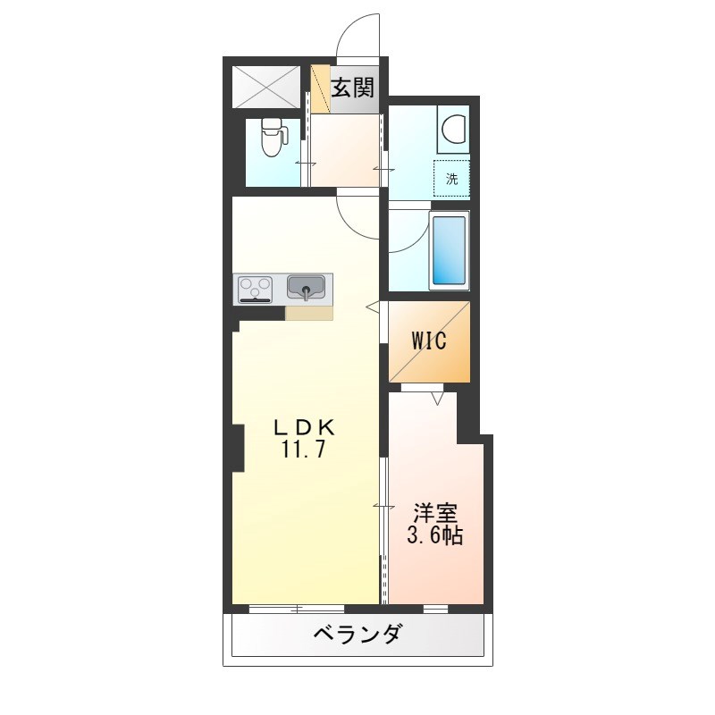 ハナワダHKYMパナハイツ 703号室 間取り