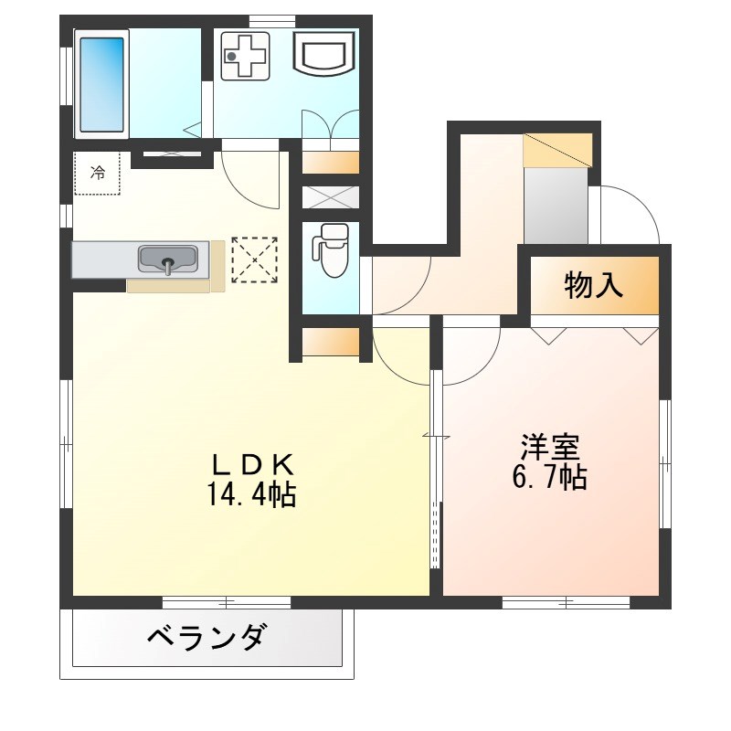 フェリオ常盤　D 間取り図