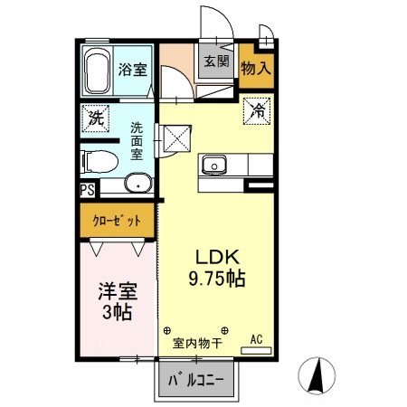 モナリエ御幸本町 105号室 間取り