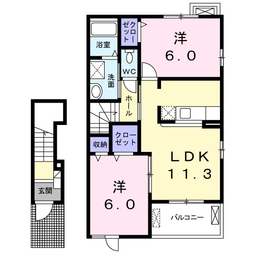 ラフィーネＢ 間取り図