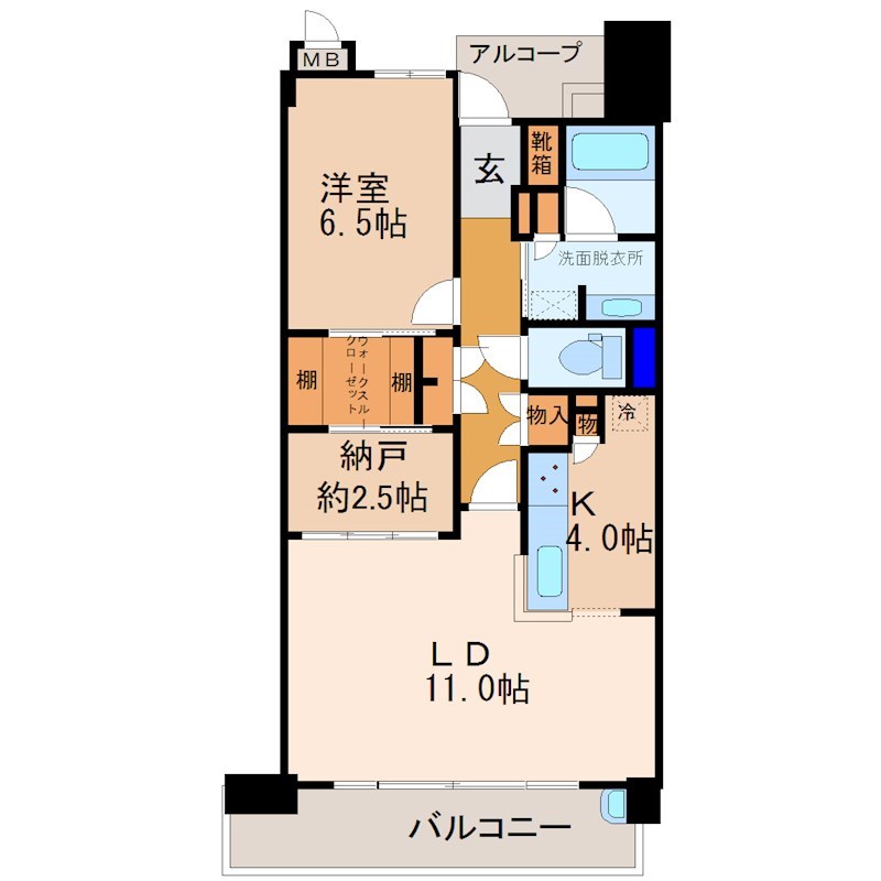 サーパス宇都宮一番町セントマークス  13F号室 間取り
