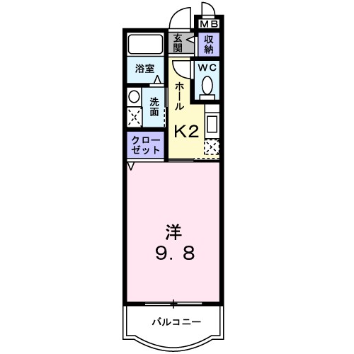 マンションあかやま 102号室 間取り