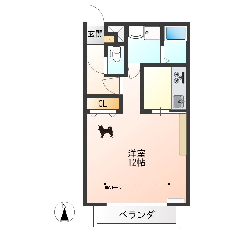 すずらんⅦ 3C号室 間取り