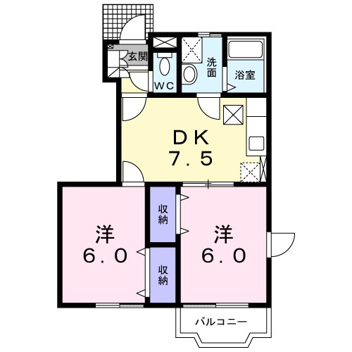 ペアハウスヒロセ　Ｃ 間取り図