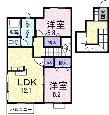 オルゴールＡ 202号室 間取り