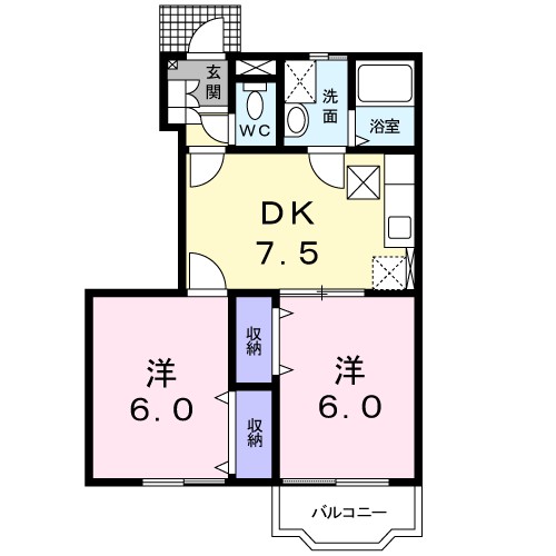 大師ハイツＥ 102号室 間取り