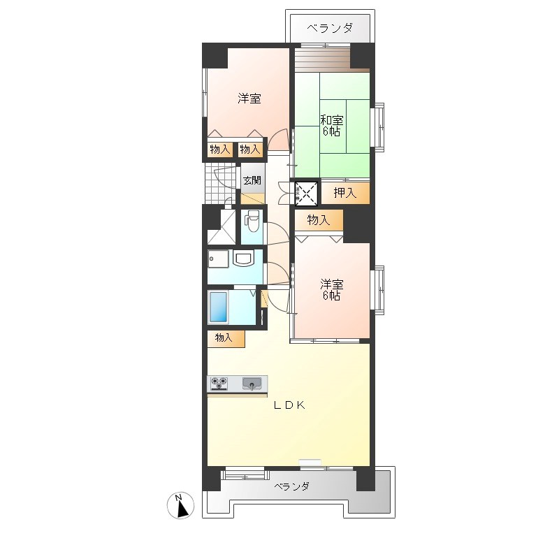 赤羽ハイツ 905号室 間取り