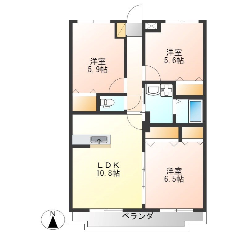 ARC Hills B 206号室 間取り