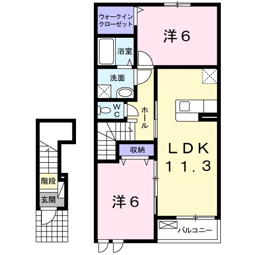 モクリカーサ 202号室 間取り