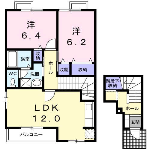 カメリアＢ 201号室 間取り