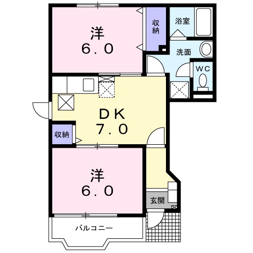 プリムローズ城東　Ｄ 101号室 間取り