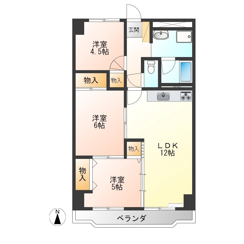 泉ケ丘ハイツ 402号室 間取り