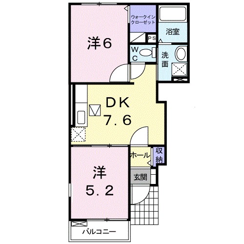 フローラ東雲２　Ａ 間取り図