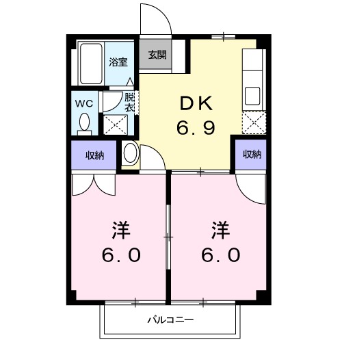 シティハイツ山根 103号室 間取り