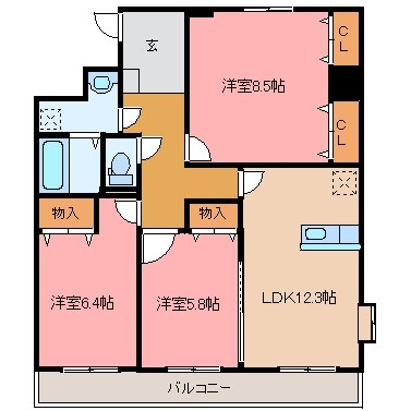 リバーサイド天神 間取り図