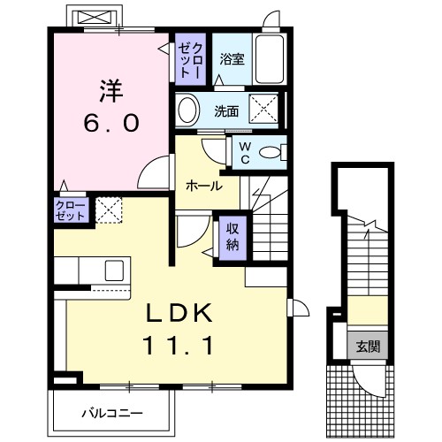 ミューズＢ 202号室 間取り