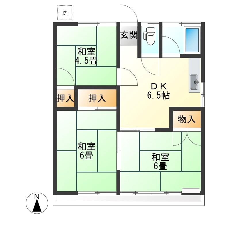 サンハイツ西川田 間取り図