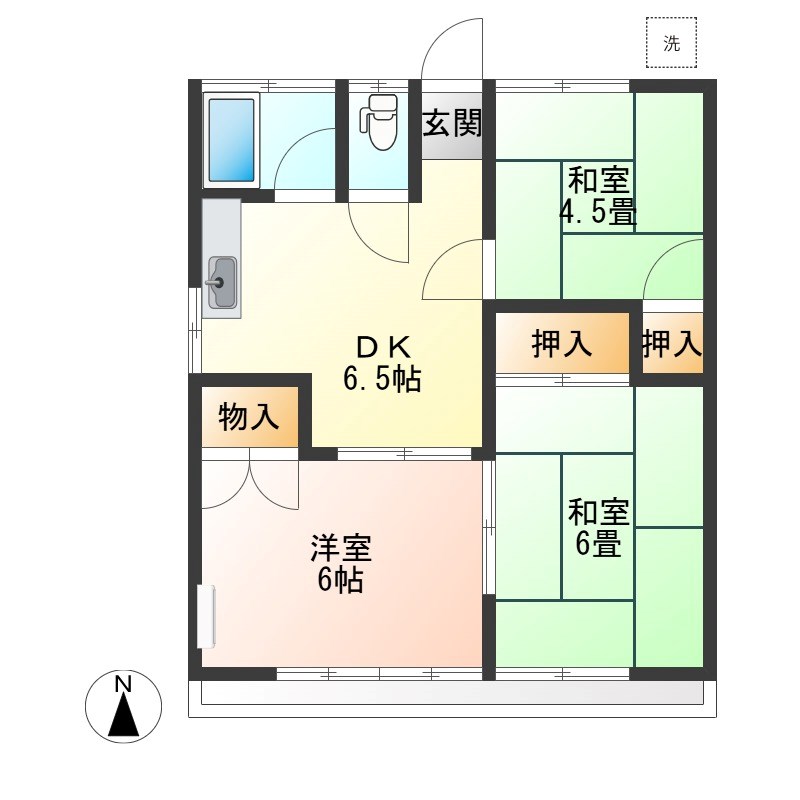 サンハイツ西川田 間取り図