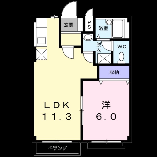 グリーンあらいＢ 102号室 間取り