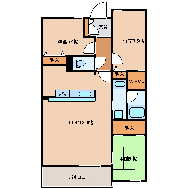 サーパス元今泉中央 903号室 間取り