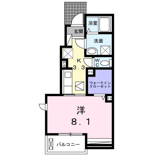 フレスカＢ 104号室 間取り