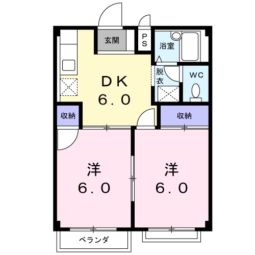 ニューエルディム飯島Ｂ 間取り図