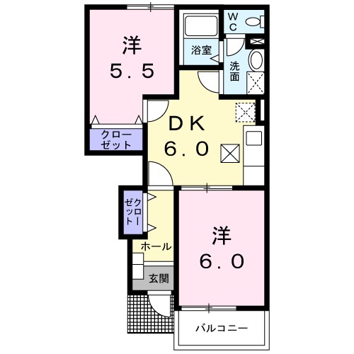 サンハイツケヅカＦ 間取り図