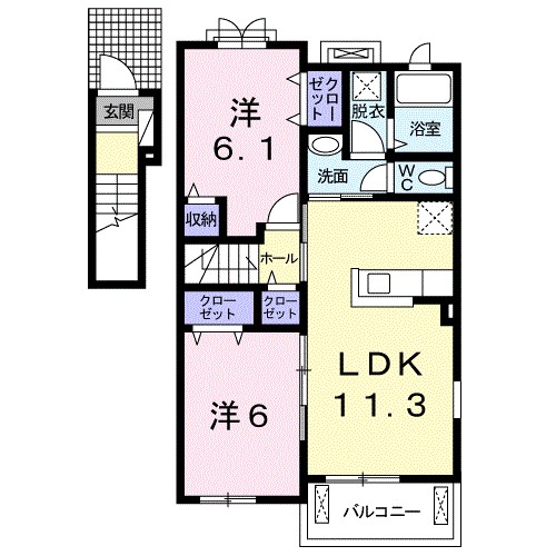 セーリオⅡ 201号室 間取り