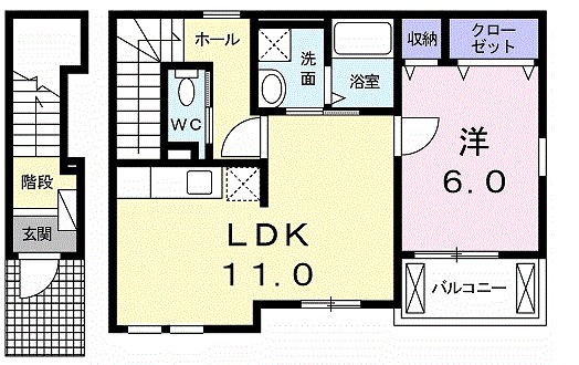 セラヴィ 202号室 間取り