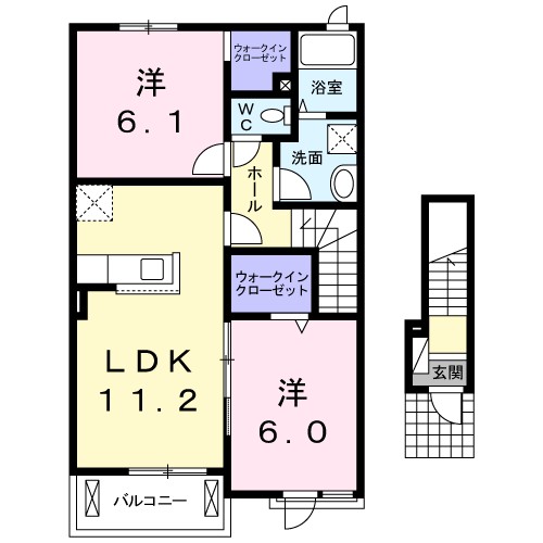 アルカンシエルＢ 202号室 間取り