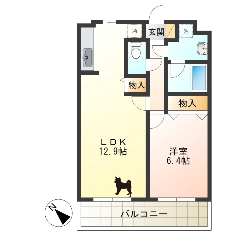 レスティア 301号室 間取り