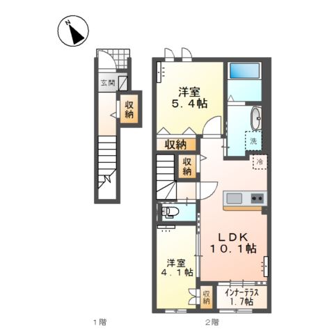 三杉町新築アパートB 間取り図