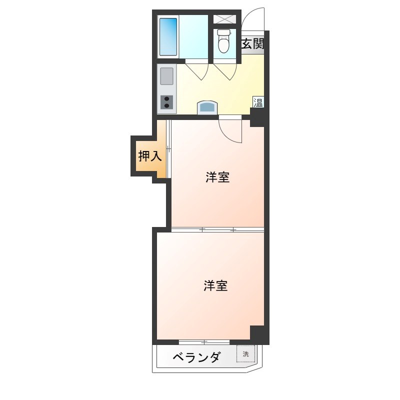 レジデンスカープ小山 603号室 間取り