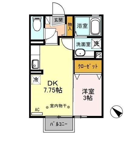 メゾンモナリエ　A 103号室 間取り