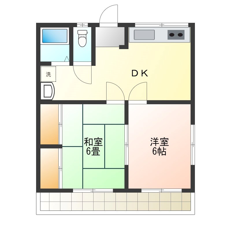 国分ハイツ　PartⅠ 102号室 間取り