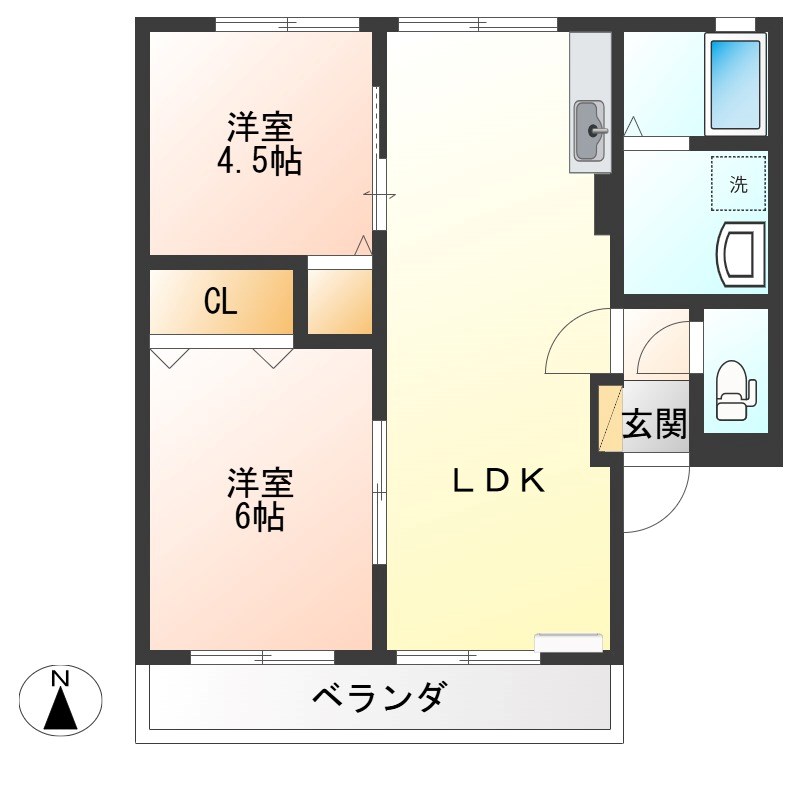 アネシスハイムB 間取り図