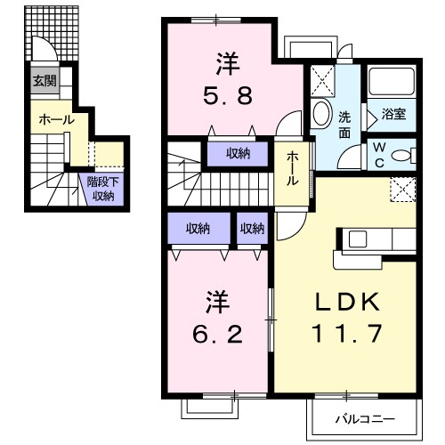 パルコプレッソＫＴ　Ｃ 間取り図