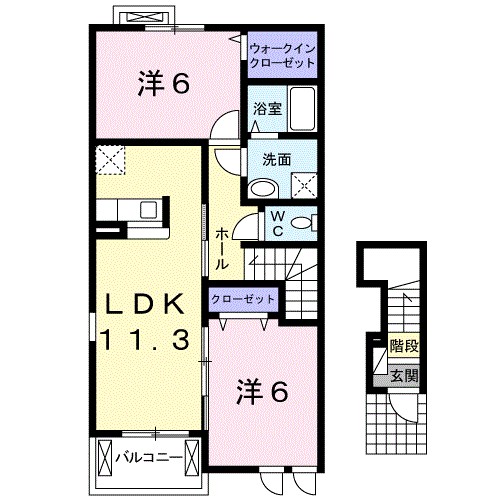 ファイン 201号室 間取り