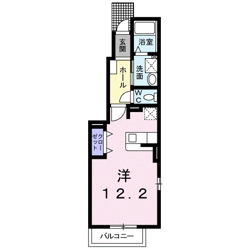 サザンクロス 101号室 間取り