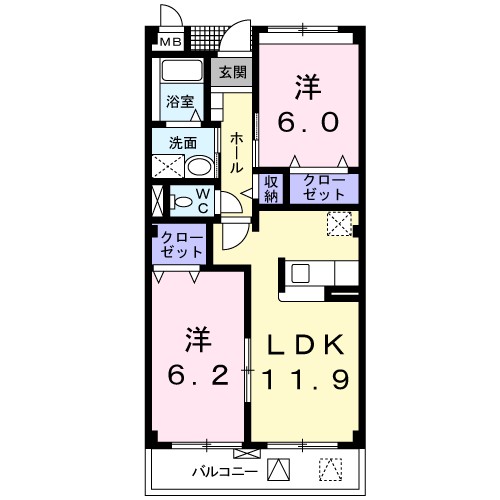 エトワール城東 305号室 間取り