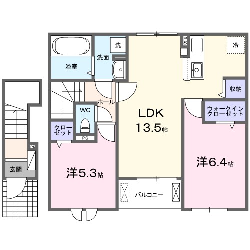 グリーンヒルズ 202号室 間取り