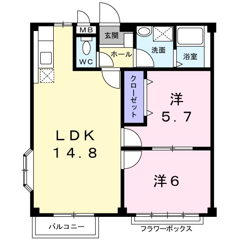 クリアヴィレッジＡ 203号室 間取り