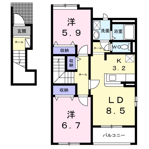 フォレストヴィラ 201号室 間取り