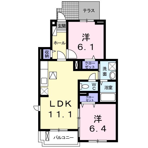 アン　ソレイエＡ 104号室 間取り