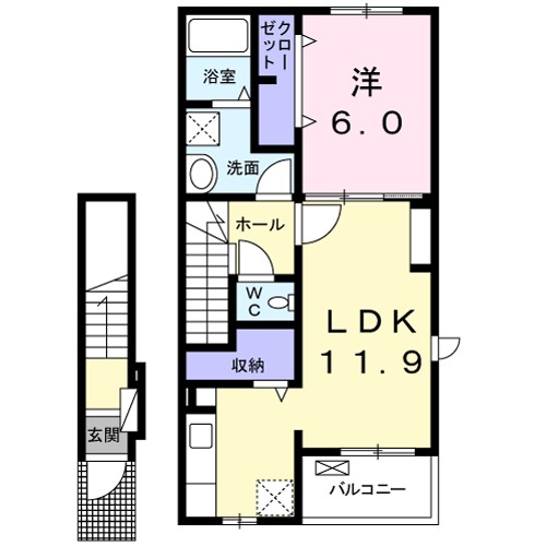 デーアⅡ 205号室 間取り