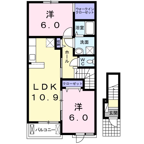 ラ・フランセ下古山Ａ 間取り図