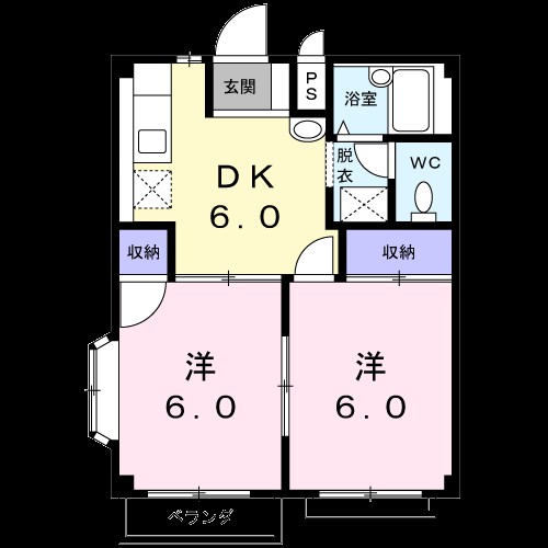 グリーンあらいＢ 間取り図