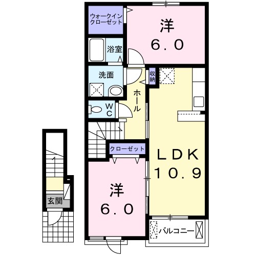 トゥインクル富田Ａ 間取り図