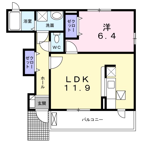 グラン・アヴェニールＡ 間取り図