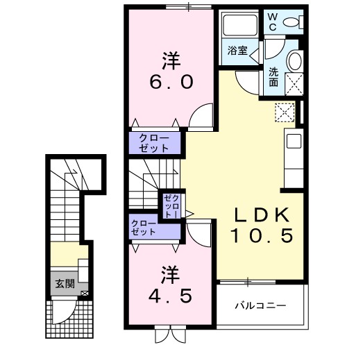 サンハイツケヅカＦ 間取り図